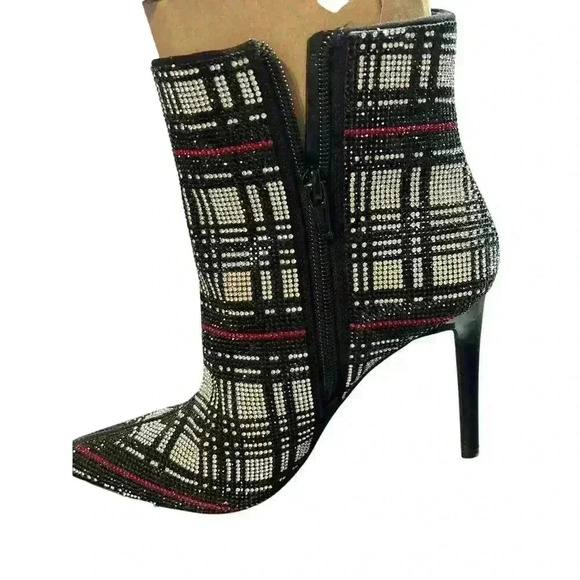 INC Womens Reisa4 Rhinestone Plaid Booties Shoes 5 M International Concepts - Picture 6 of 9